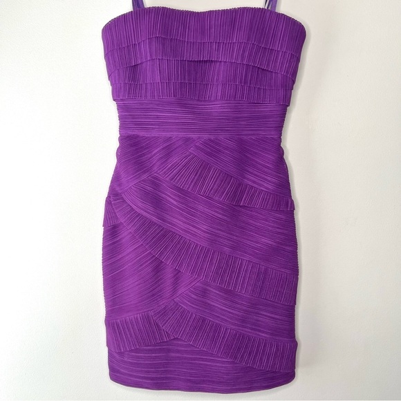 BCBGMaxAzria Jorie Violet Purple Short Mini Dress Layered Tulle Homecoming 4 - Picture 2 of 10